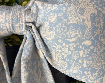 Large Blue Rifle Paper Co Fabric Bow