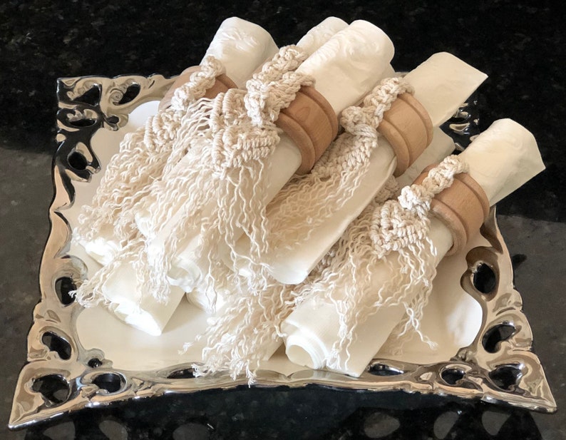 Macrame Unique Napkin Rings Set of 8 Etsy
