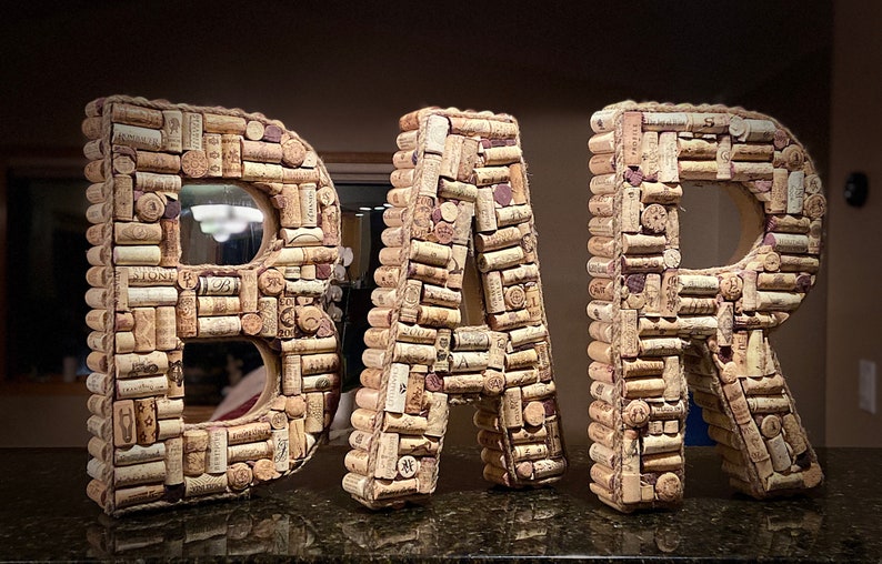 Wine Cork Letters BAR Etsy