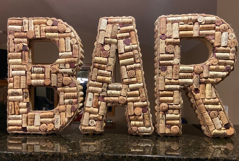 Wine Cork Letters BAR Etsy