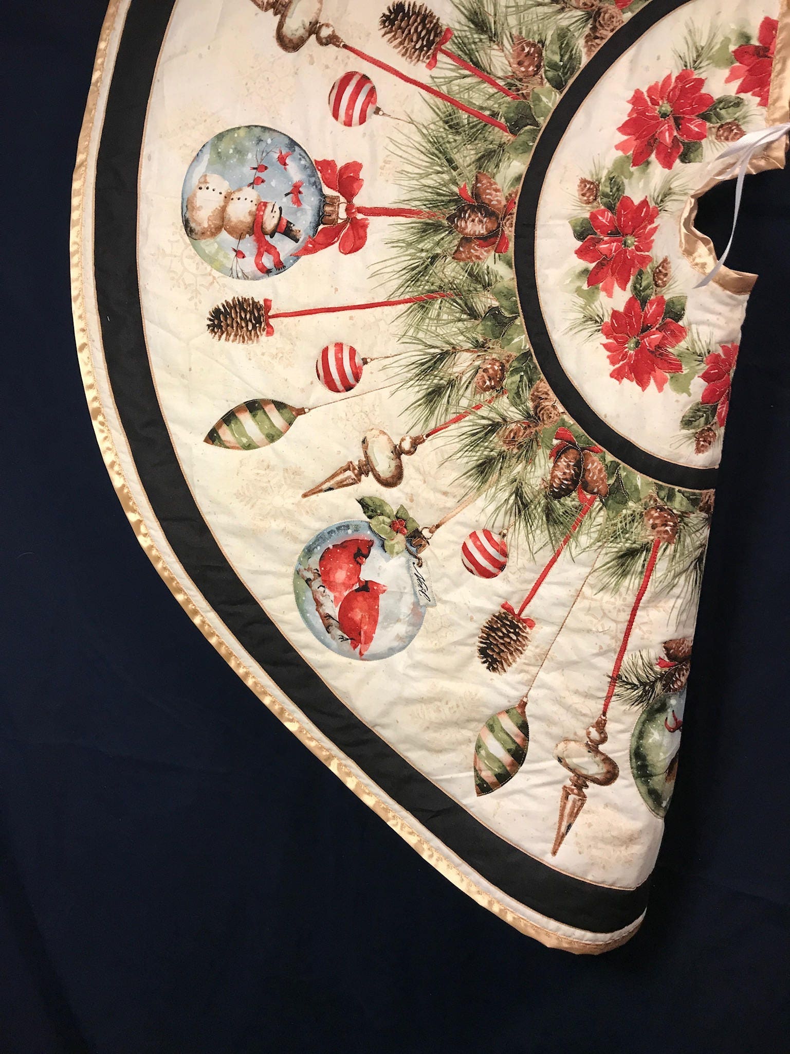 Quilted Woodland Ornaments Christmas Tree Skirt quilted Etsy