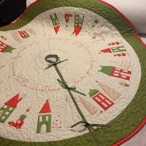XL Bordered Merry Little Christmas Tree Skirt