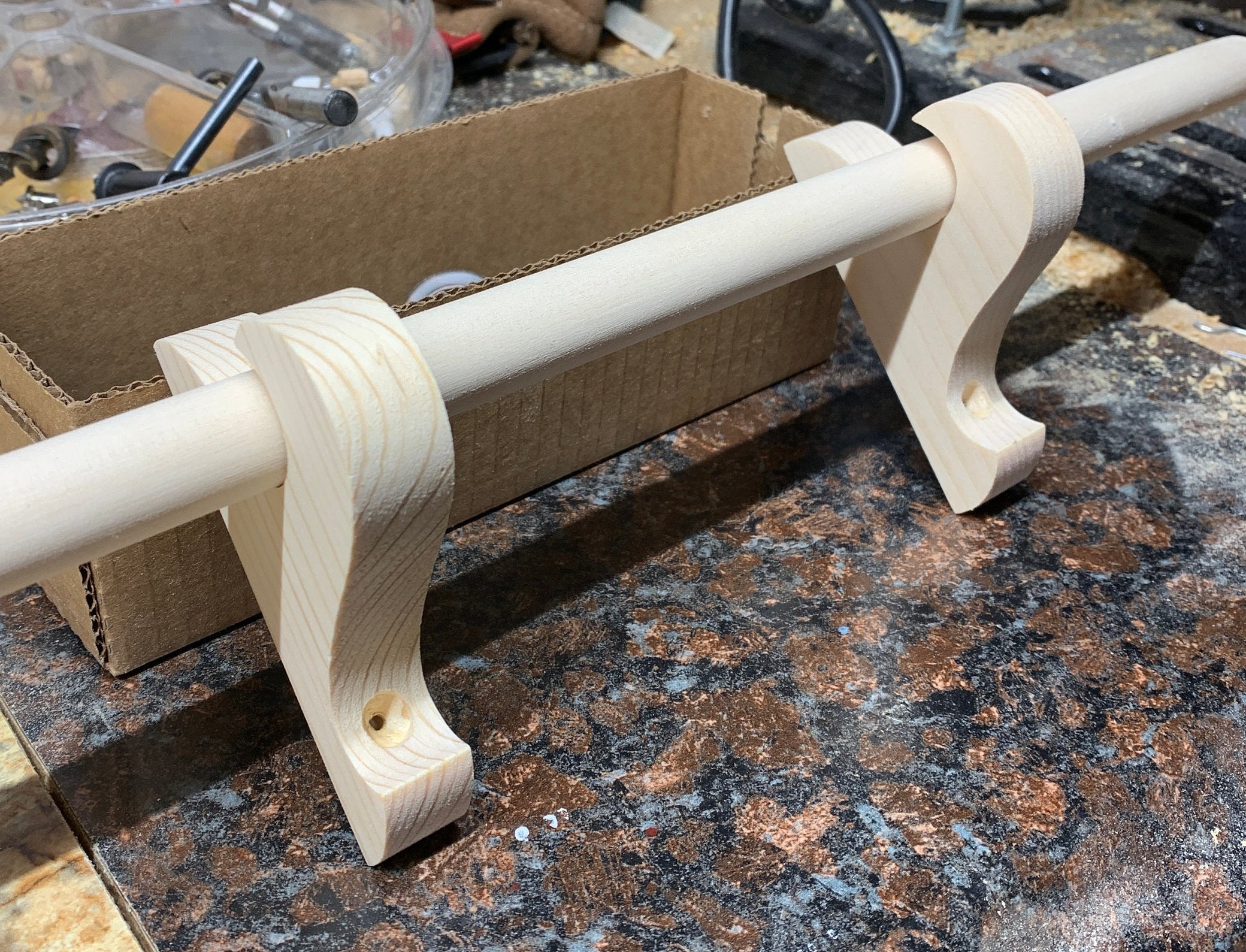 Wooden Wall Bracket for Hanging Dowel Wallhanging Rod Etsy