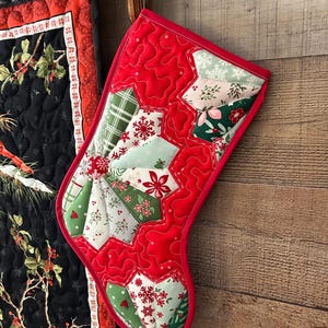 Patchwork Star Reversible Quilted Christmas Stocking