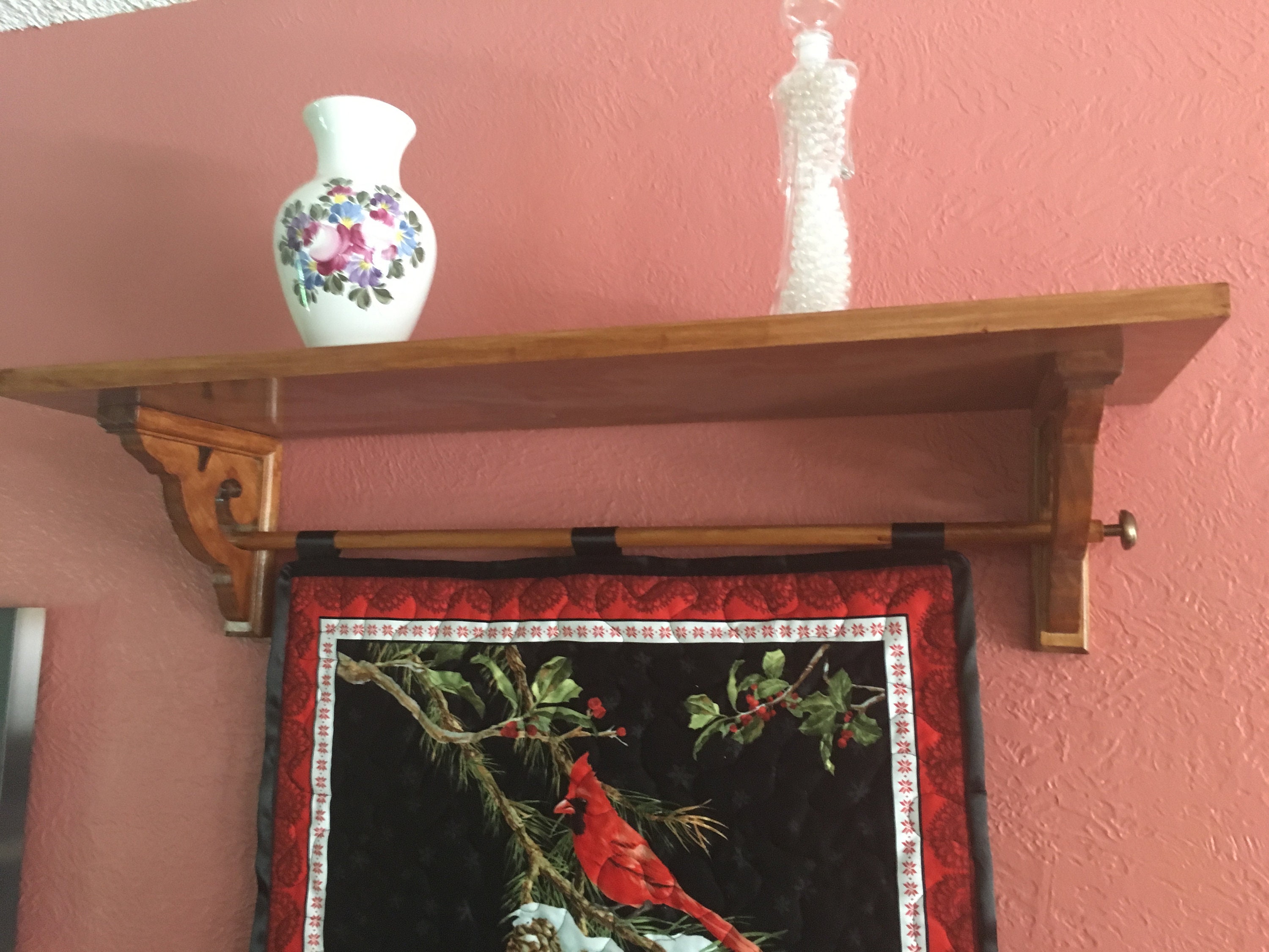 Custom OAK Quilt Display Shelf, Wall-hanging Shelf - Narrow Scroll ...