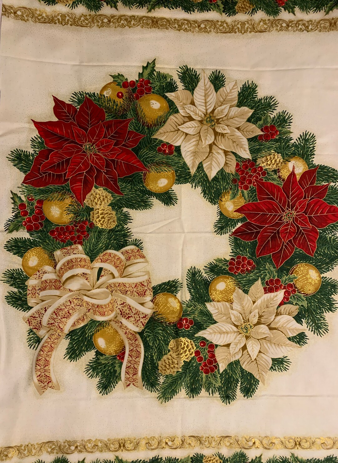 Quilted Christmas Wreath Wallhanging/banner Etsy