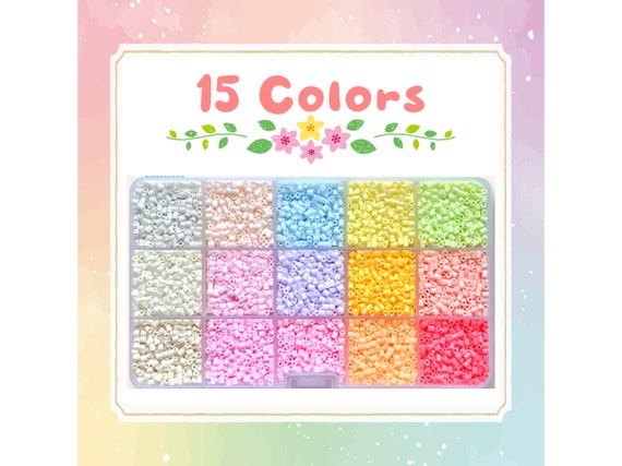 2.6mm Mini Beads Box Set - H-Series ( 15 Colors) High Quality Mini Beads -  (Perler Beads/Hama Beads/Fuse Beads)