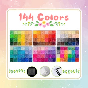Box Set - 2.6mm Mini Beads H-Series (144 Colors) - (High-Quality/Perler Beads/Hama Beads/Fuse Beads)