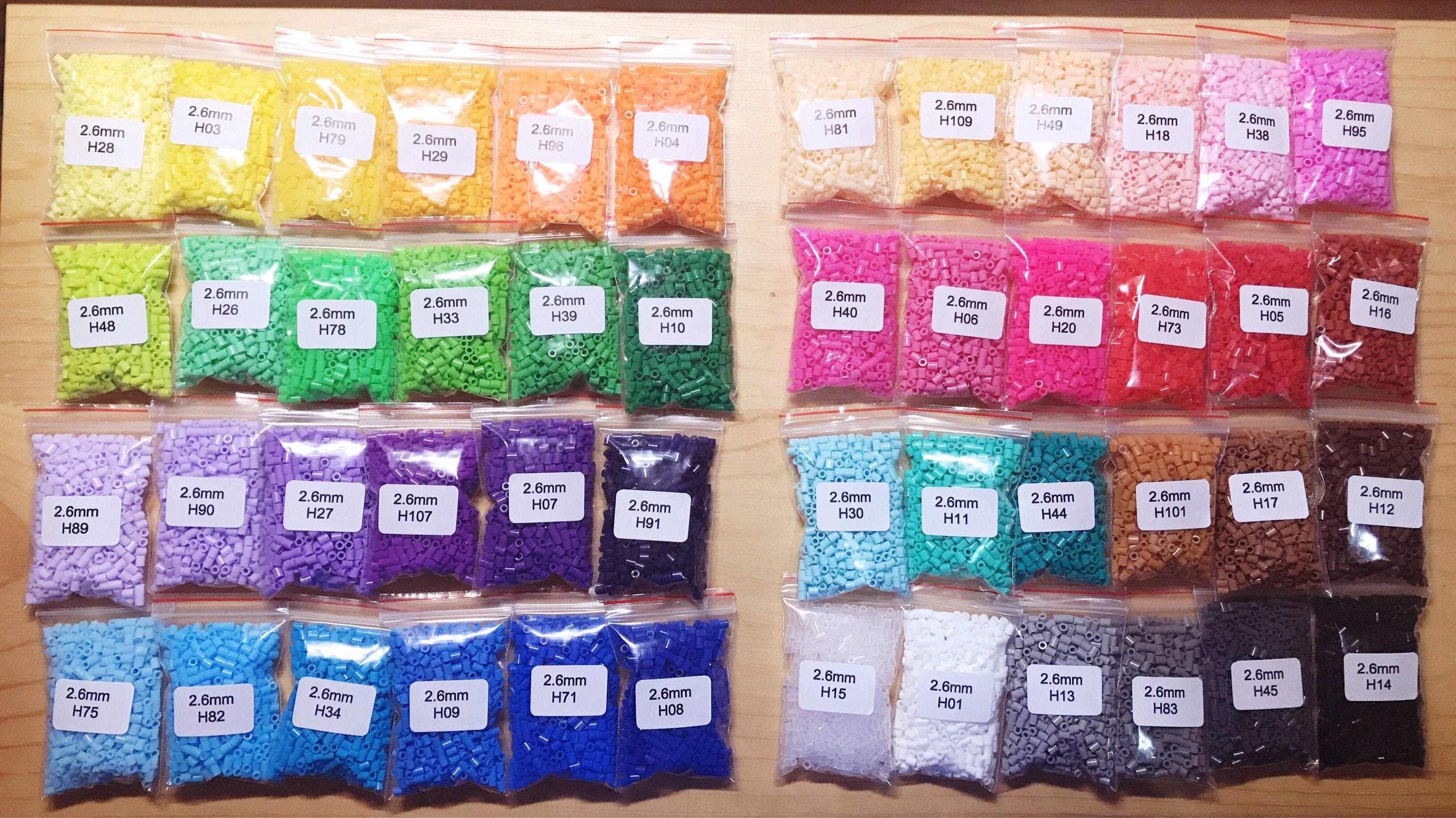 2.6mm Mini Beads Box Set H-series 96 Colors high Quality/perler Beads/hama  Beads/fuse Beads 