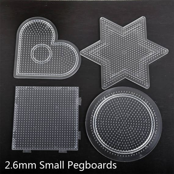 2.6mm Mini Beads Clear Pegboards (Small - Square, Circle, Star, Heart)