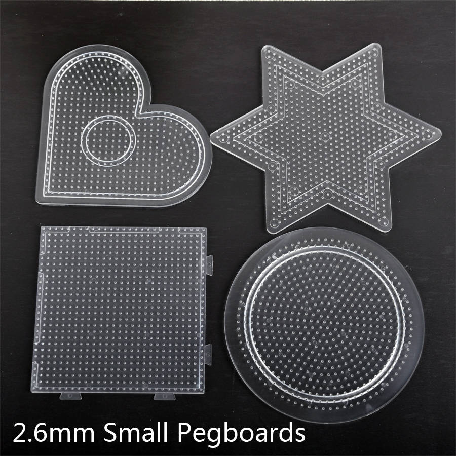 Hexagon 2.6mm) NEW Large Pegboards for Perler Bead Hama Fuse Beads Clear  Square Design Board 