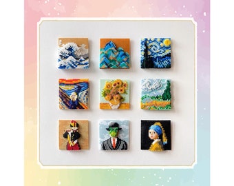 3D Perler Kit Set - Famous Painting with tutorial (Perler Beads/Hama Beads/Fuse Beads)(No.1-9)