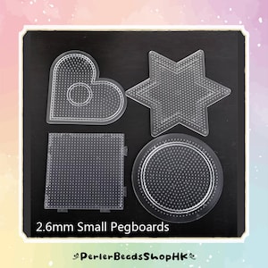 2.6mm Mini Beads Clear Pegboards (Small - Square, Circle, Star, Heart)