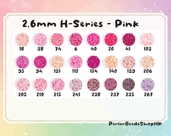 Recambio de minicuentas de 2,6 mm - Serie H (rosa) - (Alta calidad/Cuentas Perler/Cuentas Hama/Cuentas Fusibles)