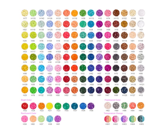 2.6mm Mini Beads Refill - (4,000pcs) H-Series 144 Colors - Color No. : H01  to H75 - (High Quality/Perler/Hama/Fuse Beads)