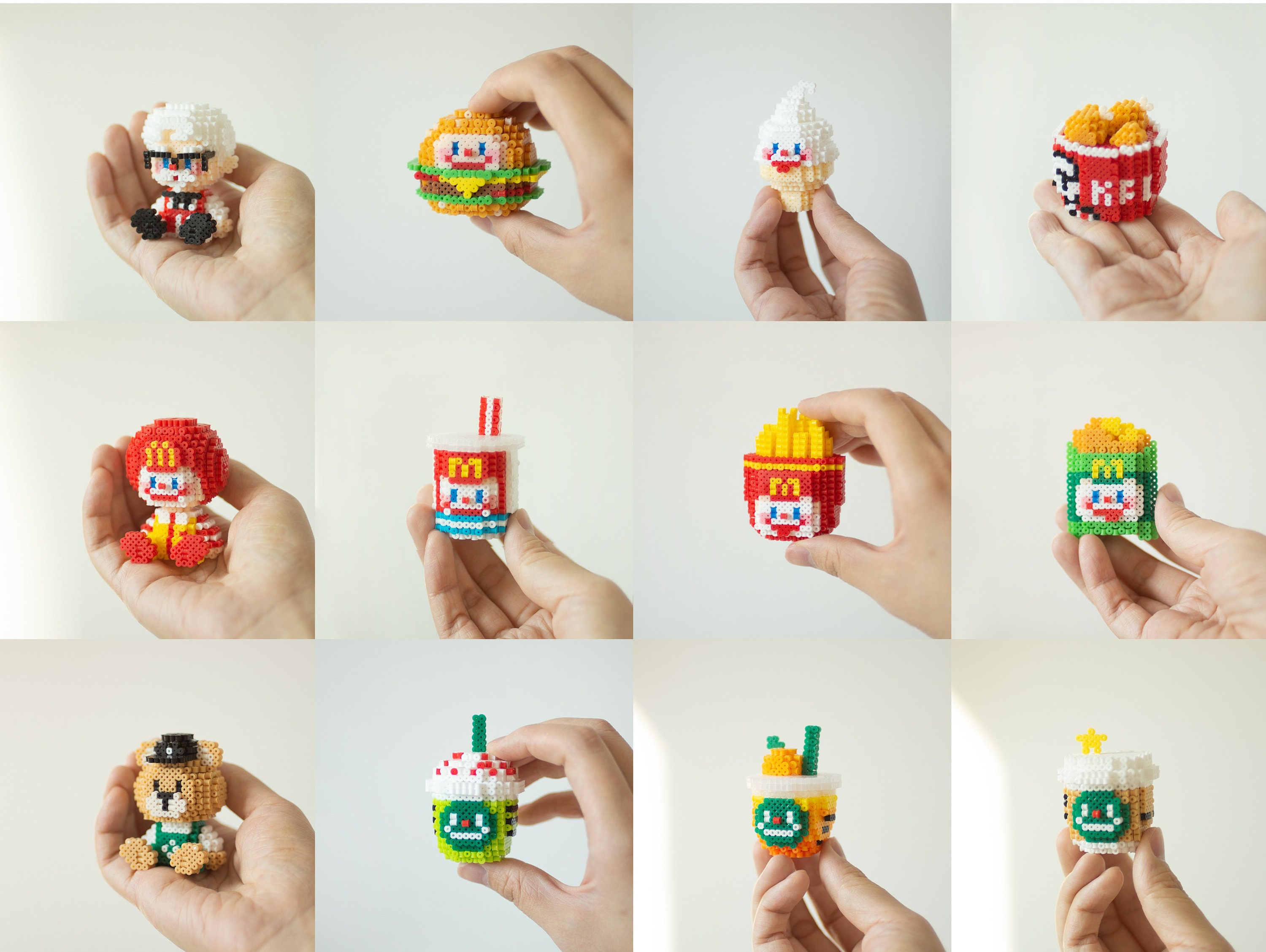 ボールパイソンケージ3個セットMASA様 3D Perler Kit Set - Kawaii Starbuck/mcdonald/kfc Series With