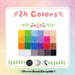 2.6mm Mini Beads Box Set – 24 Colors with Pegboard
