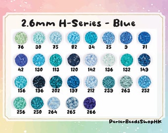 2.6mm Mini Beads Refill - H-Series (Blue) - (High Quality/Perler Beads/Hama Beads/Fuse Beads)