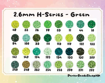 2.6mm Mini Beads Refill - (4,000pcs) H-Series 144 Colors - Color No. : H01  to H75 - (High Quality/Perler/Hama/Fuse Beads)