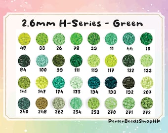 2.6mm Mini Beads Refill - H-Series (Green) - (High Quality/Perler Beads/Hama Beads/Fuse Beads)