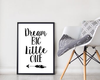 Dream Big Little One | Kids Decor | Nursery Decor | Wall Art | Prints