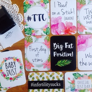 IVF | Milestone Cards | Infertility | Pregnancy Journey | Floral | Photo Prop | Memories | 30 Card Set