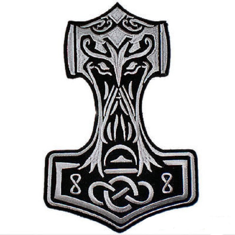 Mjolner Thor Hammer Biker Skinhead Jacket Iron//Sew-on Embroidered Patch// Logo