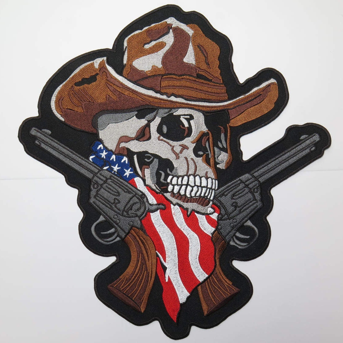 American Cowboy Skull Guns Big XL Embroidered Back Patch | Etsy
