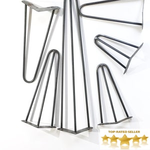 Raw Steel Hairpin Table Legs 4-28&quot;: Heavy Duty, Made in UK