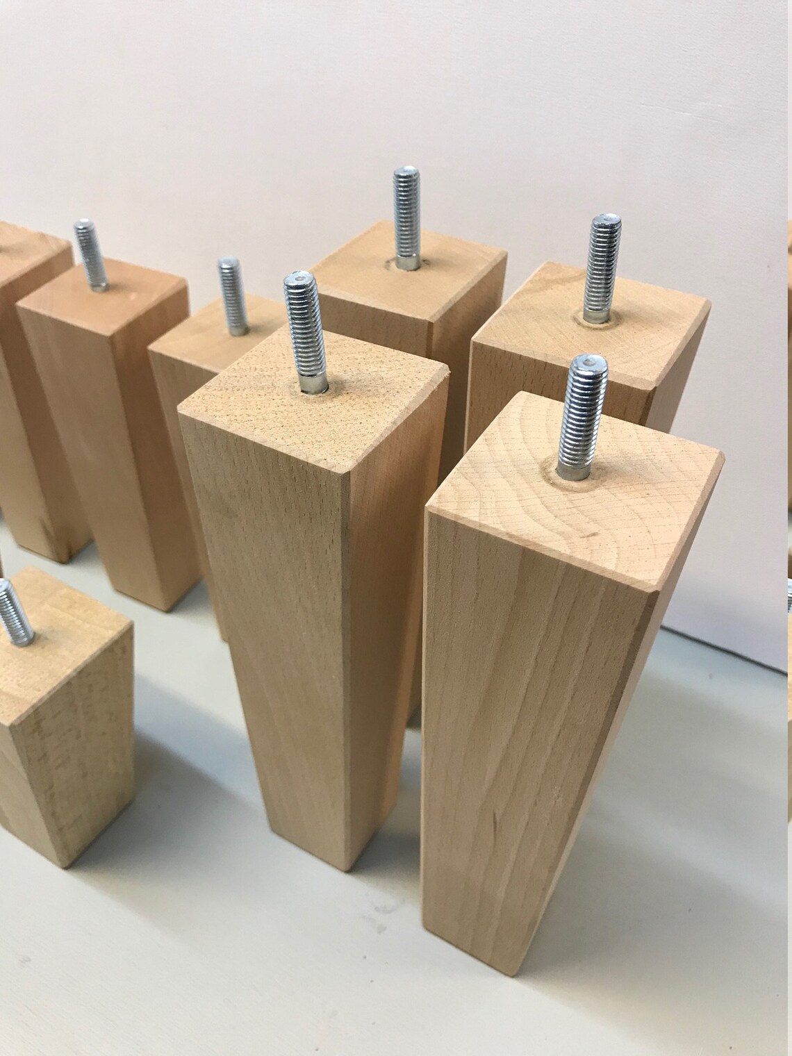 4 x Wooden Sofa legs Furniture replacement legs tapered Etsy