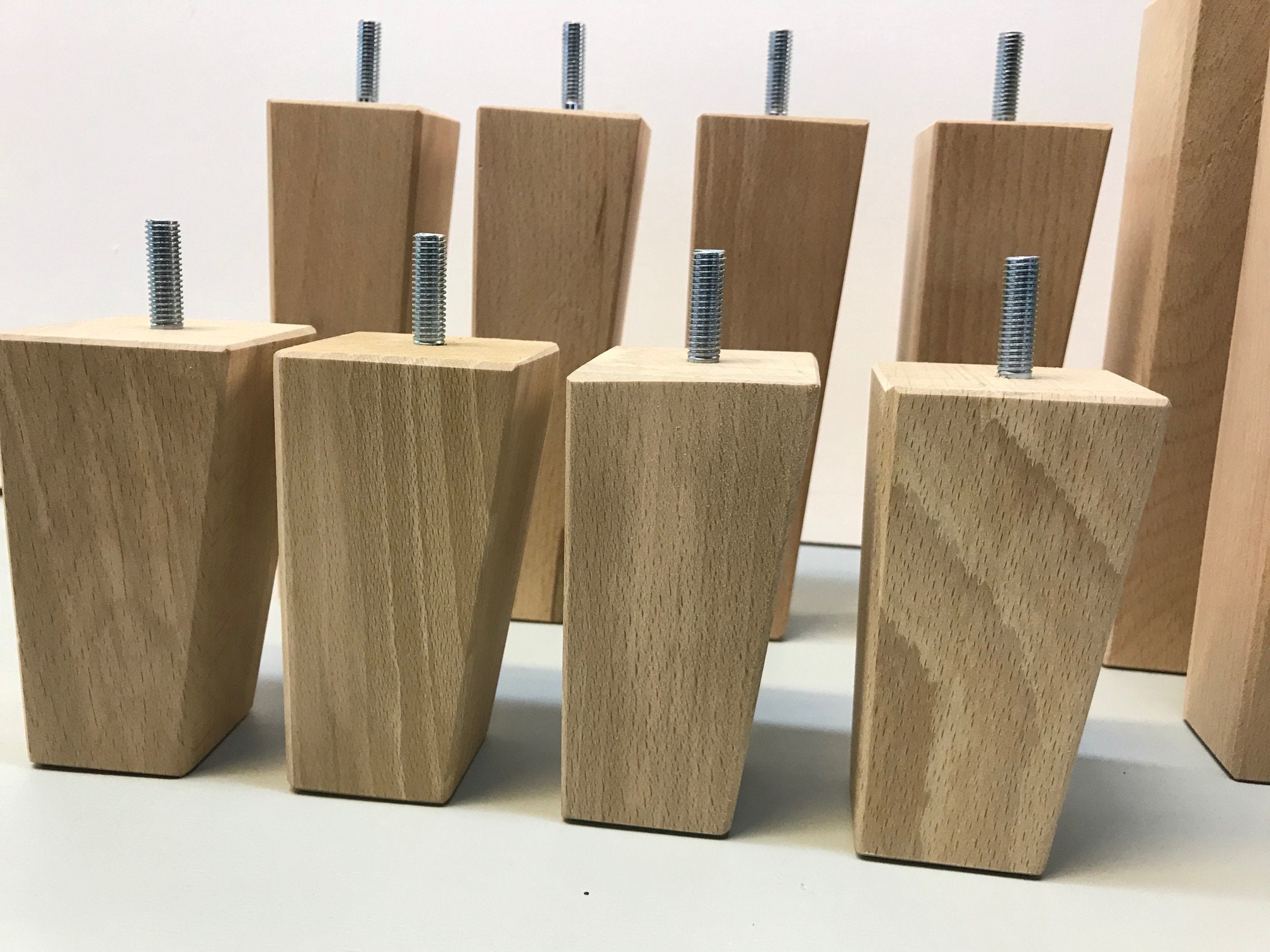 4 x Wooden Sofa legs Furniture replacement legs tapered Etsy