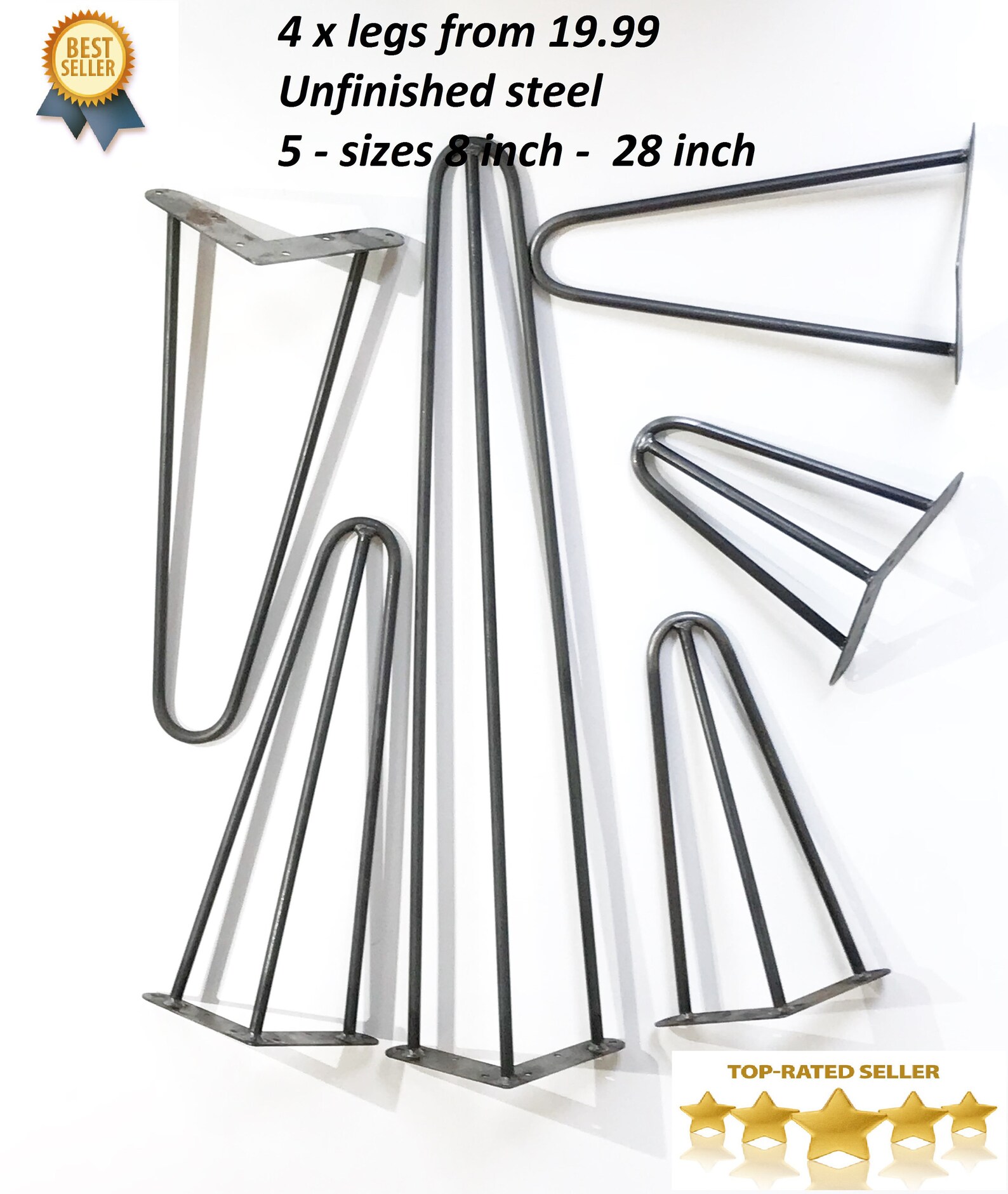 Hairpin Metal Table Legs 428 Hairpin Legs Price Etsy UK