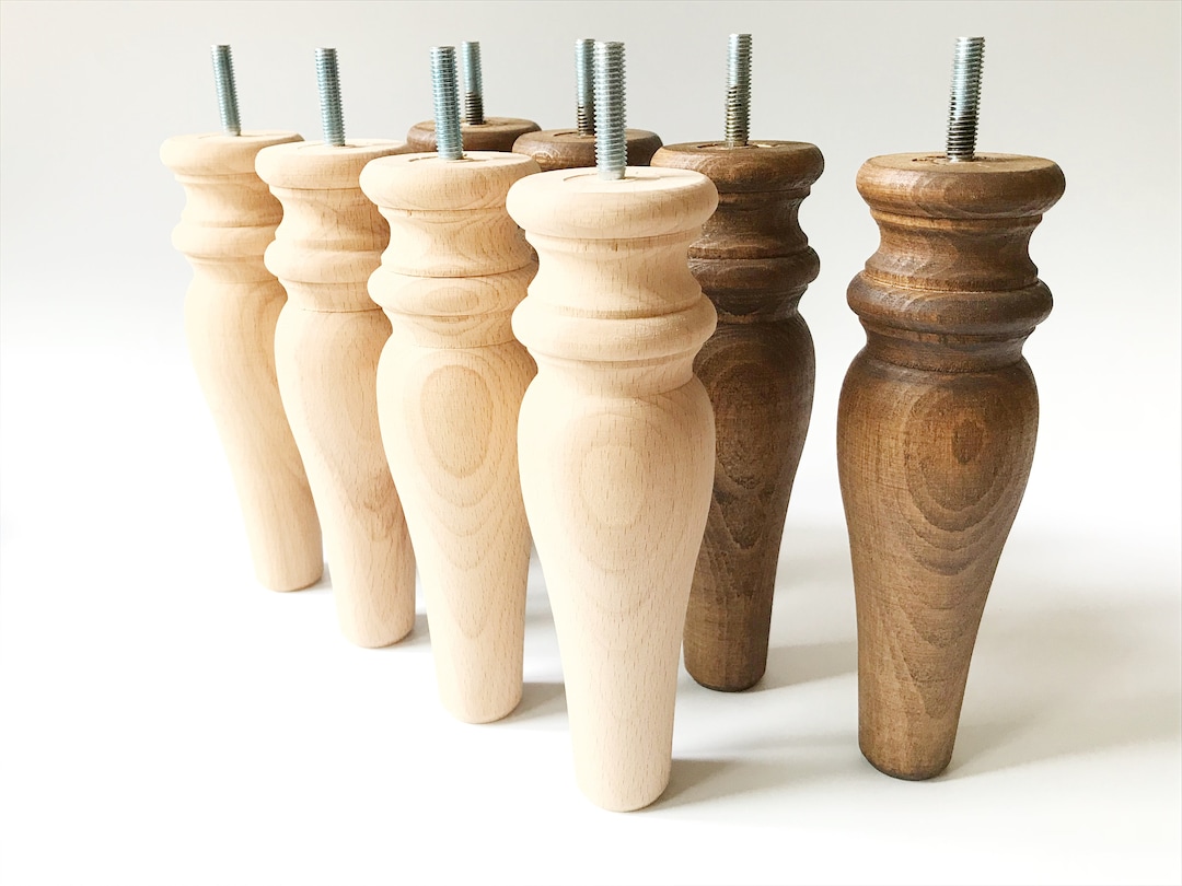 Tapered Wooden Furniture Legs, Natural Wooden Colour Legs,midcentury