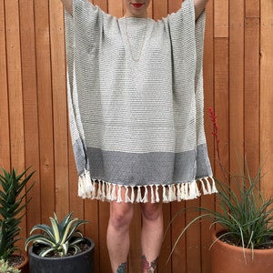 Women&#39;s caftan, Turkish cotton kaftan, summer beach coverup, peshtamel dress, sack dress, black diamond & stripe handloomed fabric