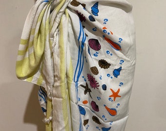 Towel Cover Up-Bamboo Mix Cotton Towel Cover Up-Printed Cover Up