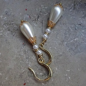 Zauberhafte Ohrhänger,  Hochzeit, cremeweiss-gold, Barock, Rococo, Renaissance, Braut