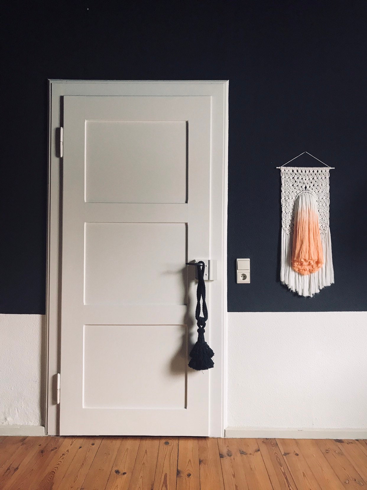 Revêtement Murale India Orange' Ombre/Macramee Macrame