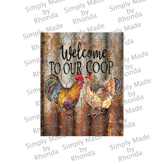 Sublimation design for print. Watercolor rooster  farmhouse decor kitchen towel digital download