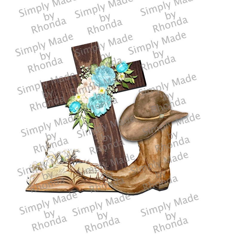 Boots With Bible and Cross Sublimation Designs Instant Etsy