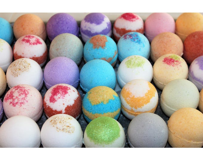 Bath Bombs 8 or 12 USA MADE  w/ Organic Shea & Mango Butter fizzies Assorted Scents  2.5oz Kays Bath