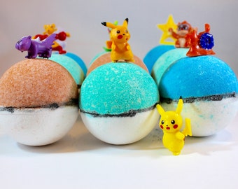 6 Bath bombs gift set with Pokemon Kids Surprise Toys inside