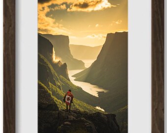 Gros Morne 16x24" fine art print with 24x32" barnwood frame