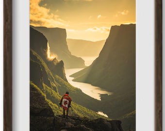 Gros Morne 24x36" fine art print with 32x44" barnwood frame