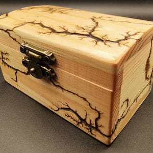 Mini Treasure Chest Trinket Box – Fractal Burned & Handcrafted
