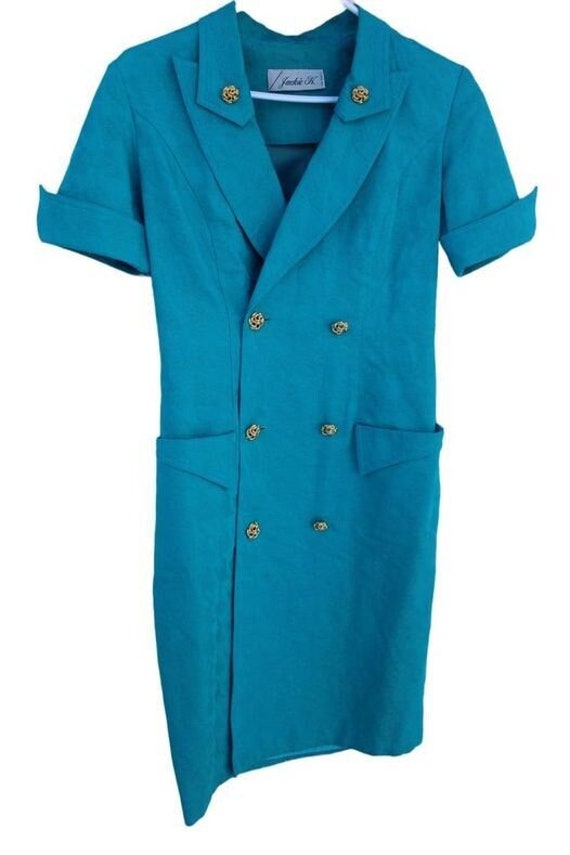 1950s Jackie K. Vintage Torquoise Dress, Vintage … - image 1