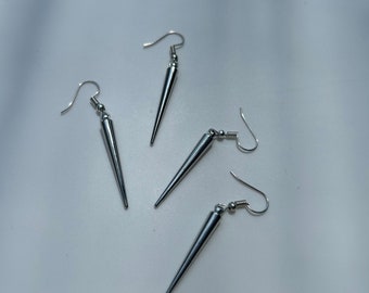 Silver spike earrings // Grunge // Hand made // Australian made // Alternative // Tumblr // Egirl aesthetic // Fairycore