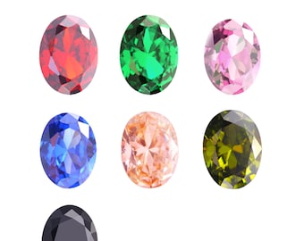Pietra Cubica Zirconia Multicolor Forma Ovale Taglio Brillante Sciolto CZ Laboratorio Zircone Sintetico Per La Decorazione Artigianale Di Gioielli 4x6mm~10x14mm