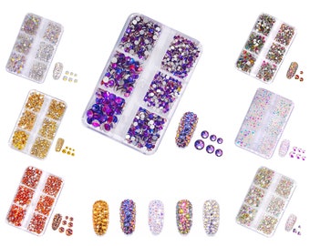 Multi-Size Rhinestone Set 2-5mm Clear AB Glass Flatback Rhinestones Crystal Stone Nail Art Jewelry Design Decoration Strass Gem