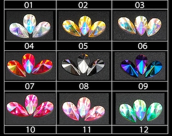 8x13mm Tear Drop Shape Acrylic Rhinestones 500Pcs Mix 13Colors Flatback Pointed Stones Strass For Crafts Jewelry Making