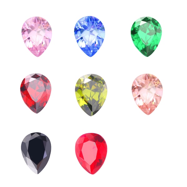 Cubic Zirconia Drop Shape l Teardrop Shape Multi-Color Bright Cut CZ Loose Stones Gem (3x5mm - 10x14mm)